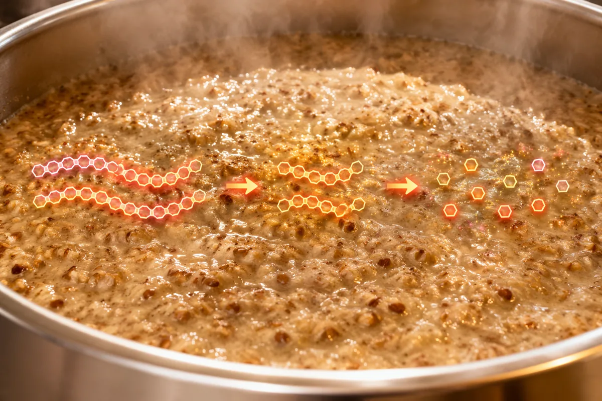 Grain mash in a steel vessel during the saccharification rest